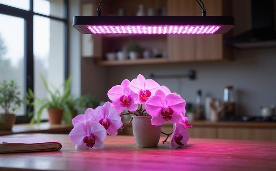 orchid blooming with leds